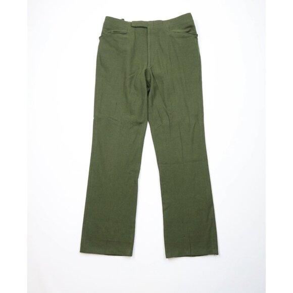 Vintage 60s 70s Streetwear Mens 34x34 Wool Tweed Buckle Back Wide Leg Pants USA